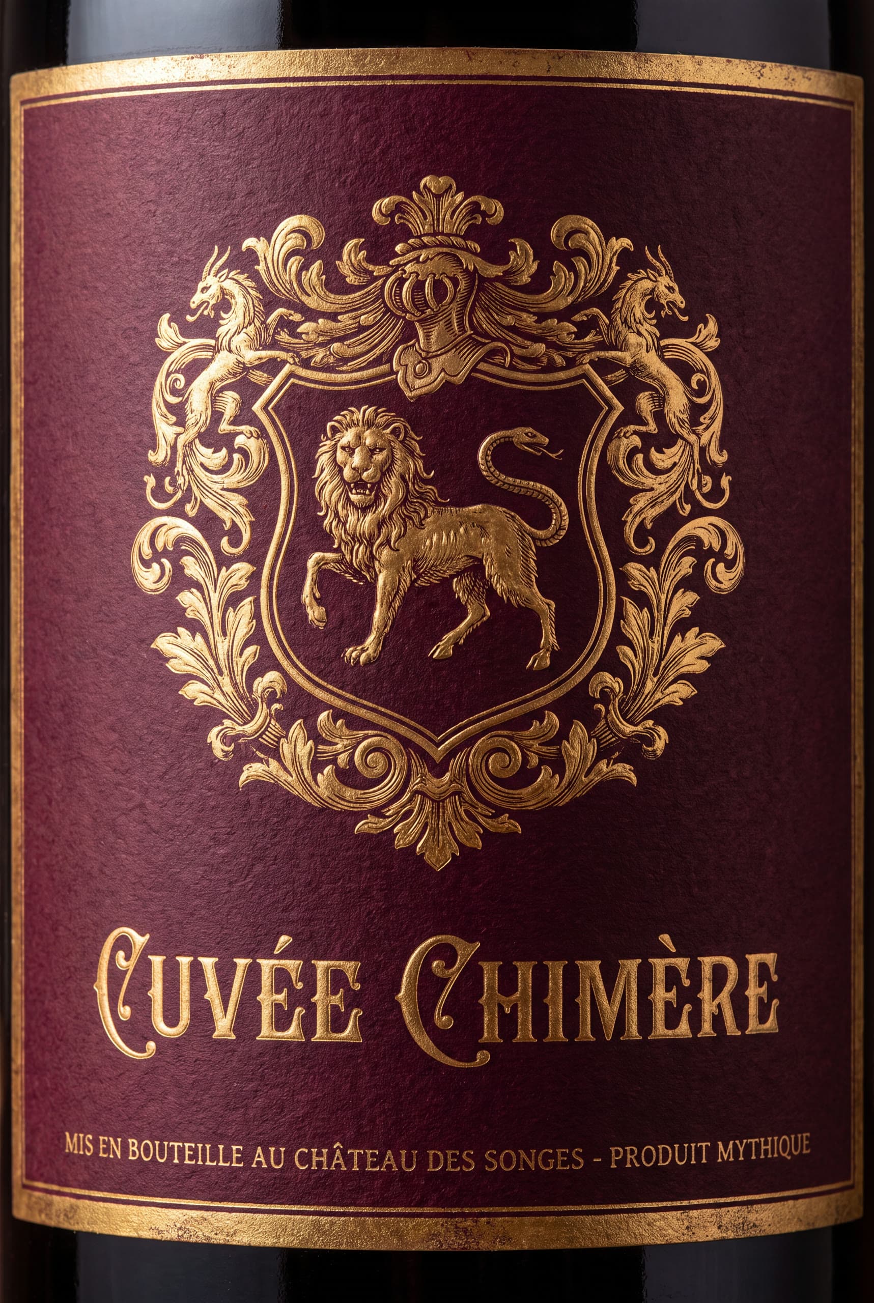 Cuvée Chimère — Vin Fou No. 7 — A chimera on the crest — a blend of a wine that never was.